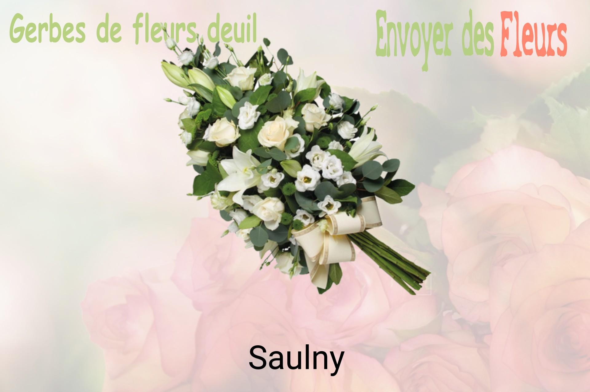 Gerbe de fleurs de deuil livrée à Saulny